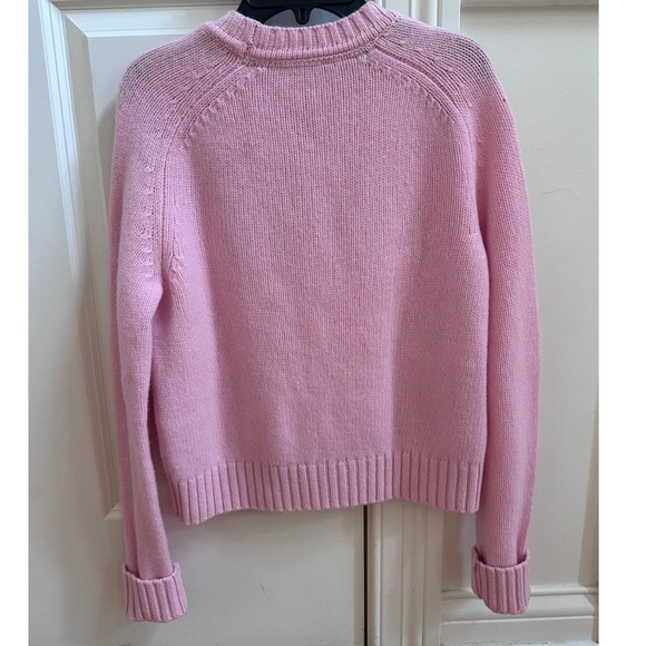 Esprit Knit Sweater Pullover Pink Silver Logo Crew Neck Long Sleeve XS $239 - Picture 2 of 7